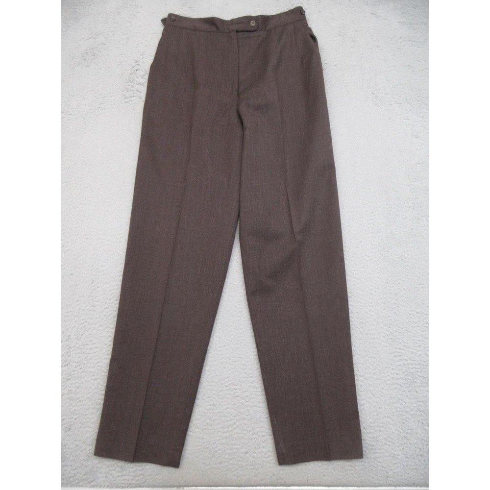 Vintage 90s Harve Benard 100% Wool Dress Pants Women 14T Brown Pleated Old Money